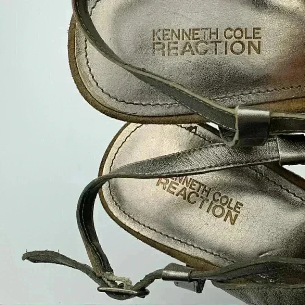 Kenneth Cole reaction sandals sz 8 leather wedges